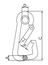 斜三角型帶環(huán)彈簧鉤標注