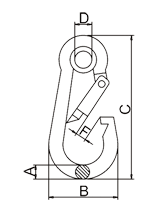 帶圈彈簧鉤DIN5299A標注